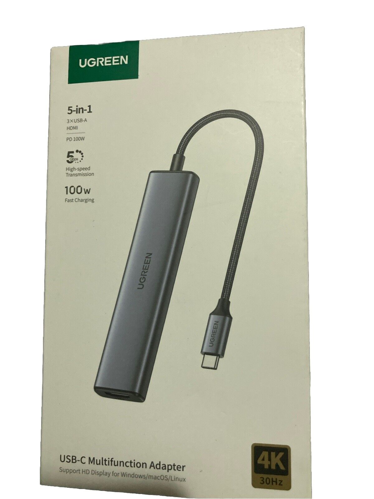 UGreen 5-in-1 Multifunction USB-C Adapter - USB-A and HDMI