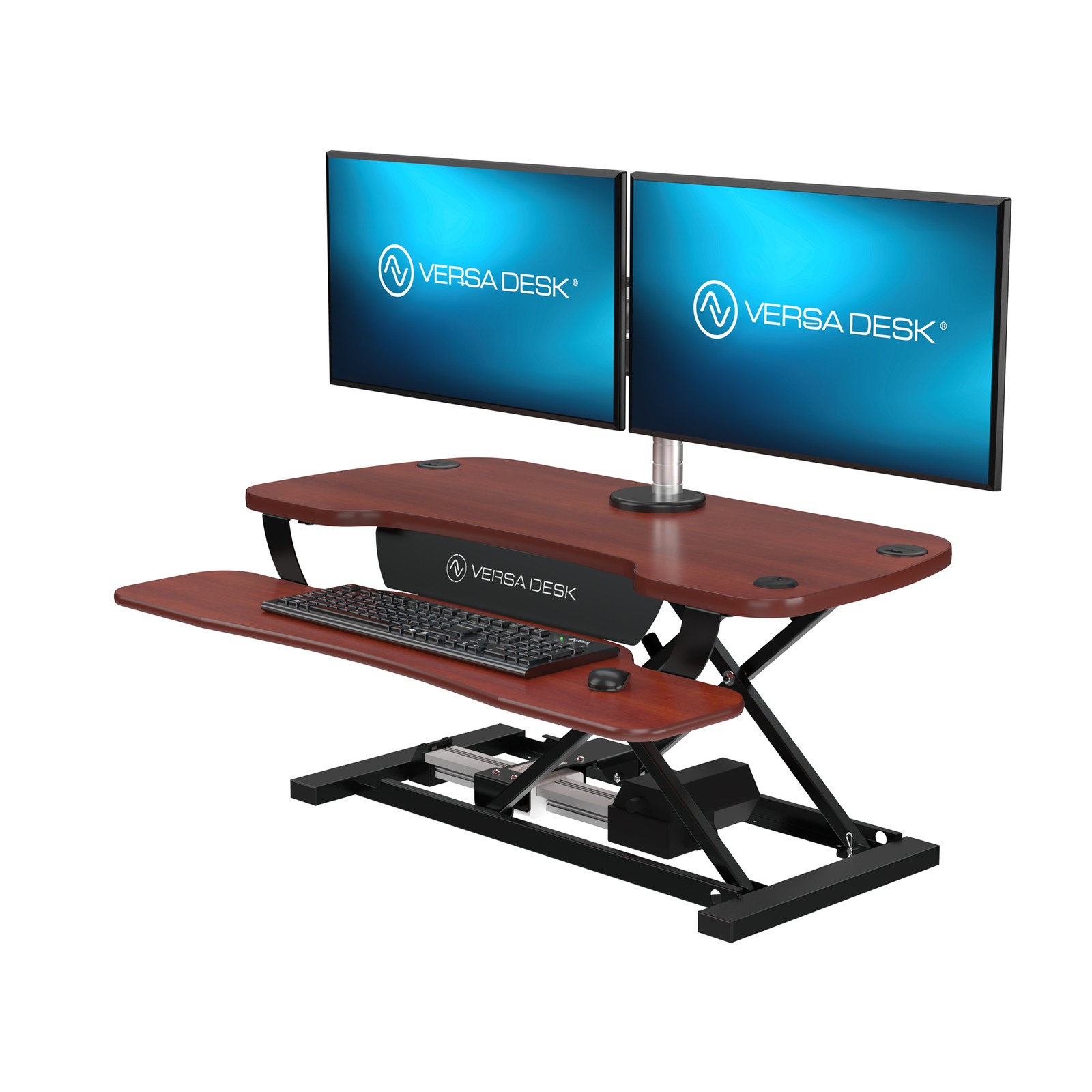 PowerPro™ Electric Standing Desk Converter 36" x 24" - Black / Cherry