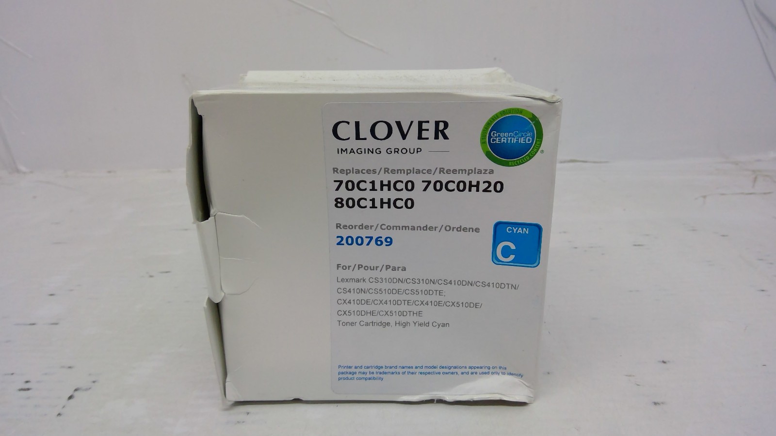 Clover Compatible Lexmark Cyan High Yield Toner 200769 70C1HC0 80C1HC0 70C0H20