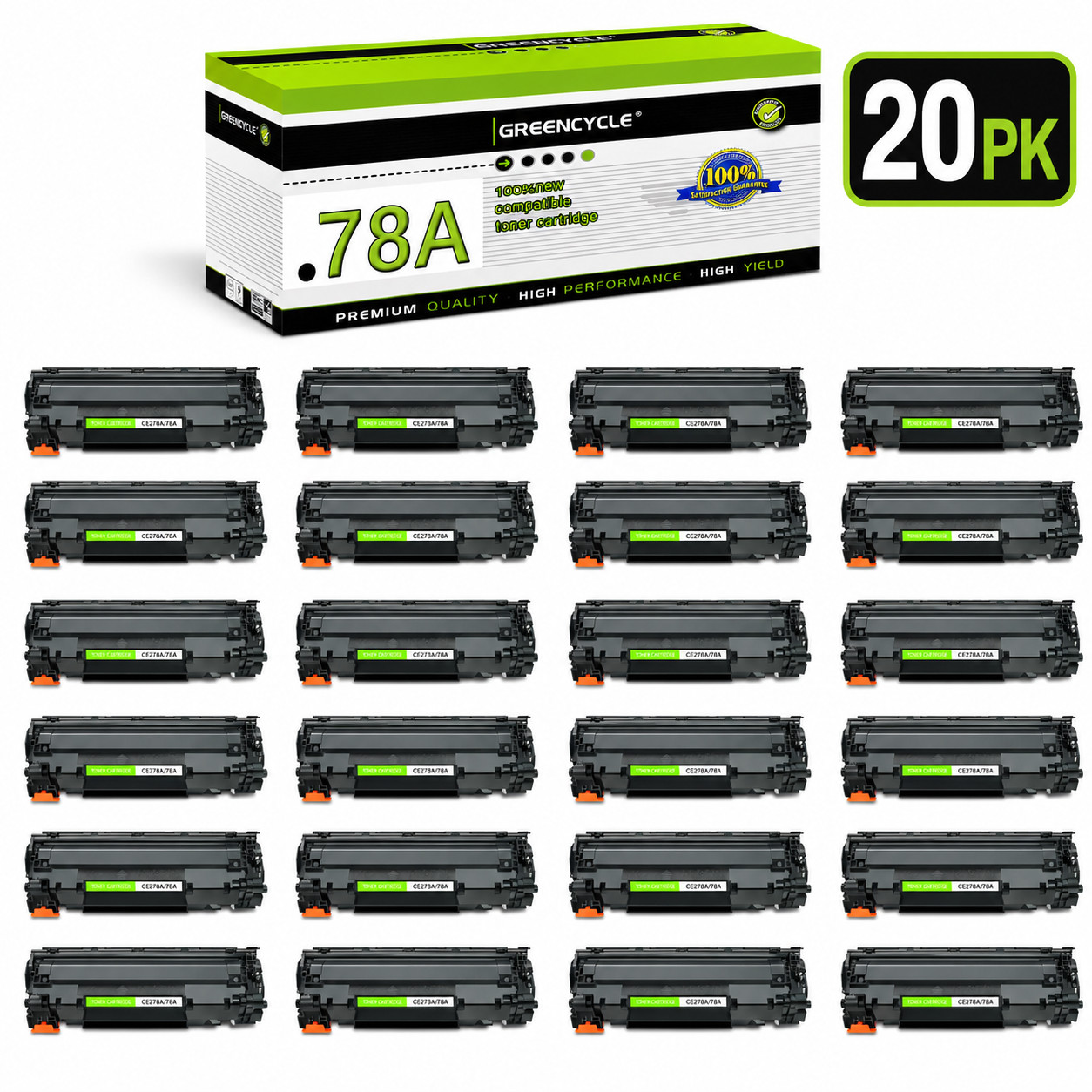 20PK CE278A Toner Cartridge Fits for HP LaserJet Pro P1608dn M1538dnf M1539dnf