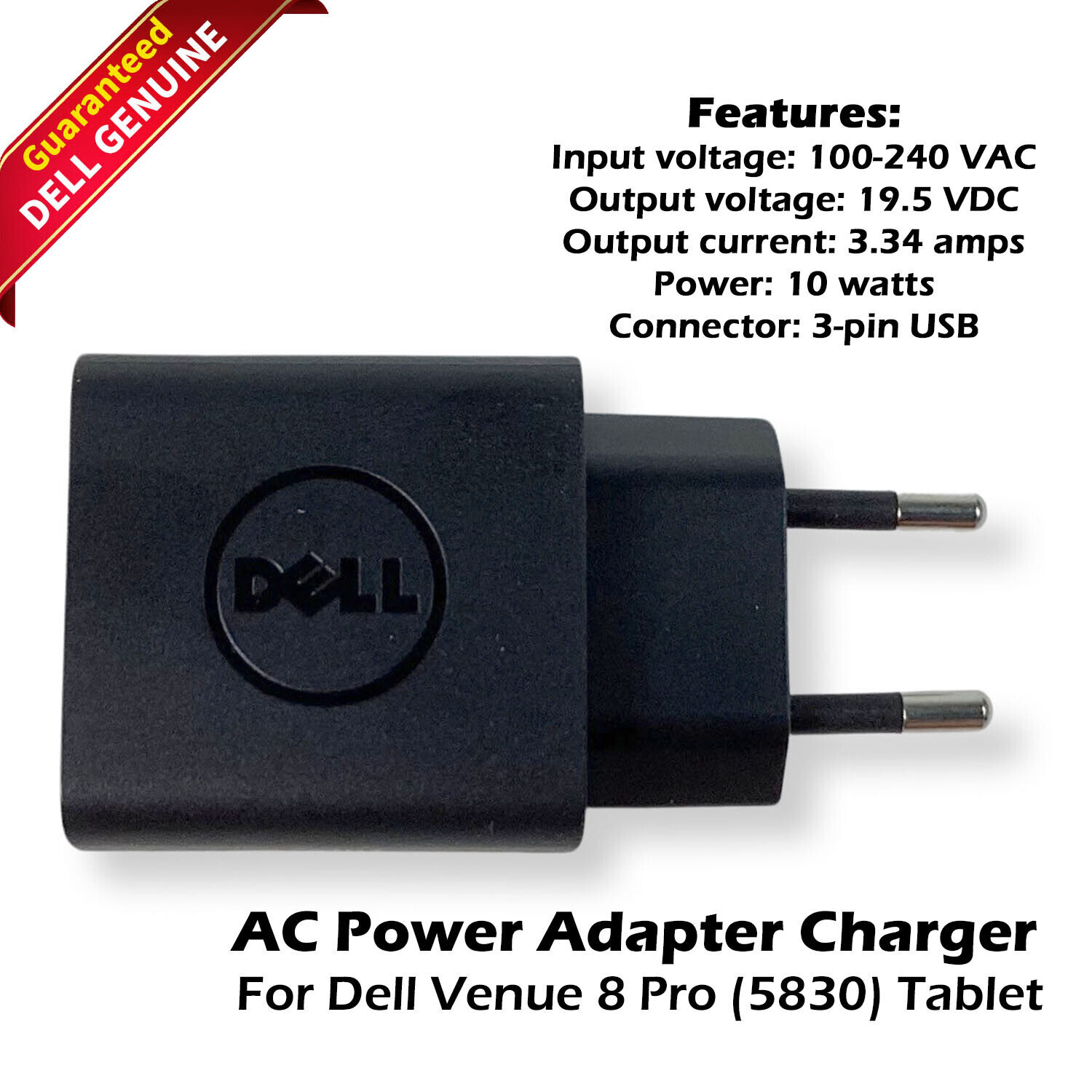 Genuine Original OEM Dell Venue 7 8 10 Pro 10W 5V USB Wall Charger HA10EUNM130
