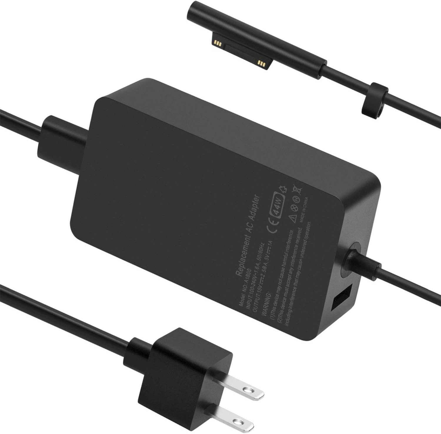 44W 36W 15V 2.58A 1800 1625 1735 Surface Laptop Charger with 5V 1A USB Port