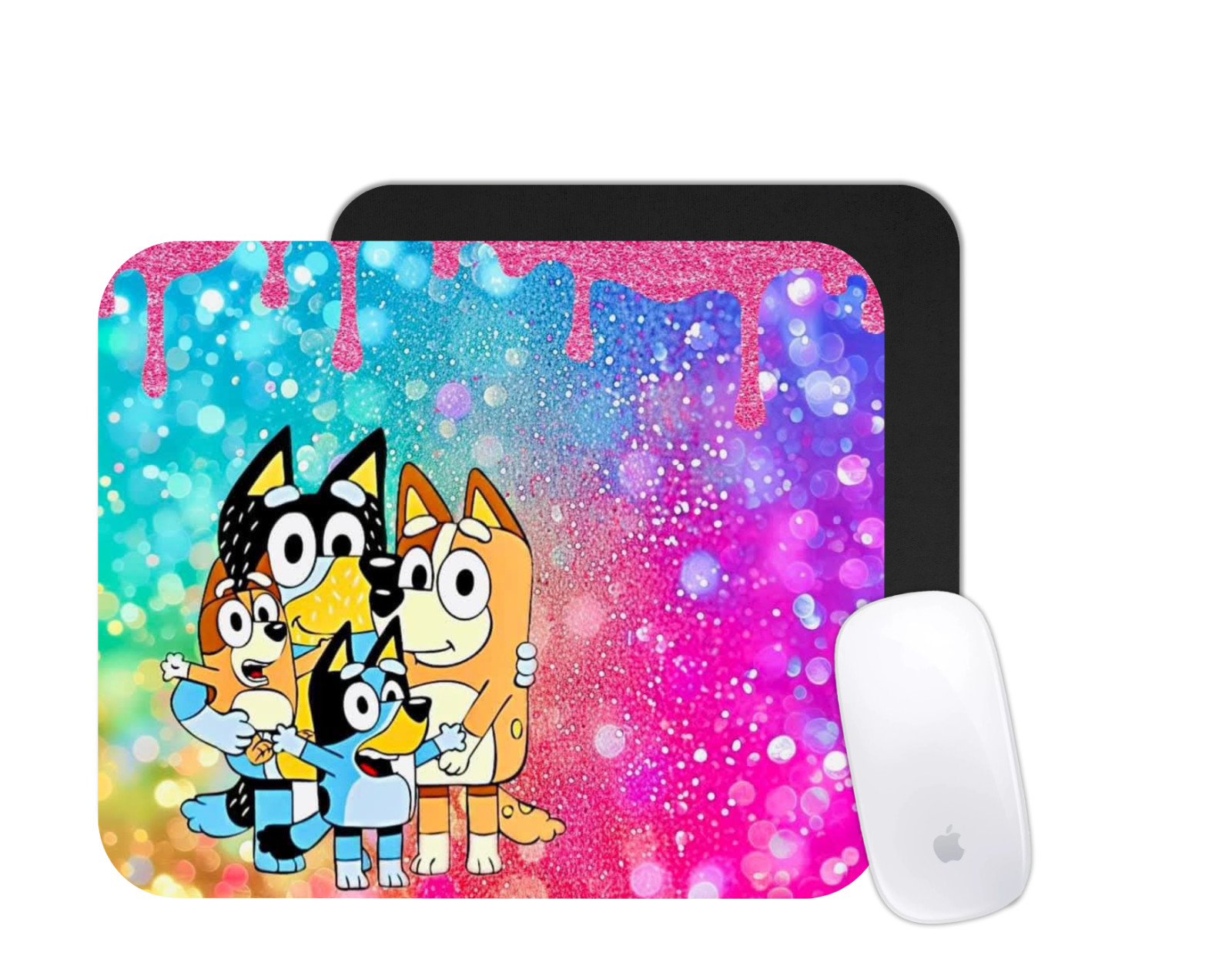 Cartoon Puppy Sisters Inspired Mouse Pad | Cute Family Desk Accessory Mat