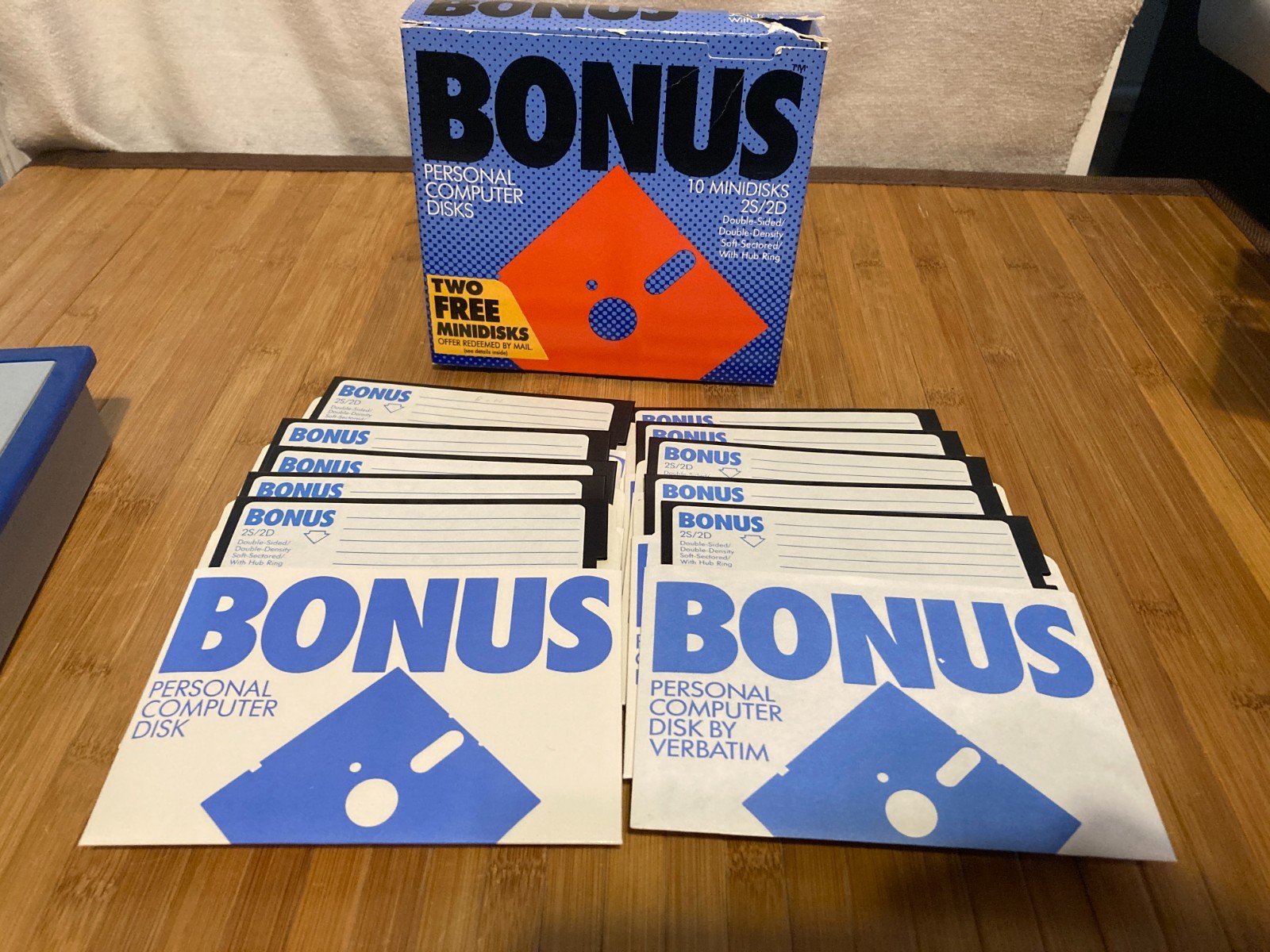 Bonus by Verbatim  MD2-D 2S/2D Soft-Sectored Open Box 5.25 Floppy 10 Pack 5 1/4