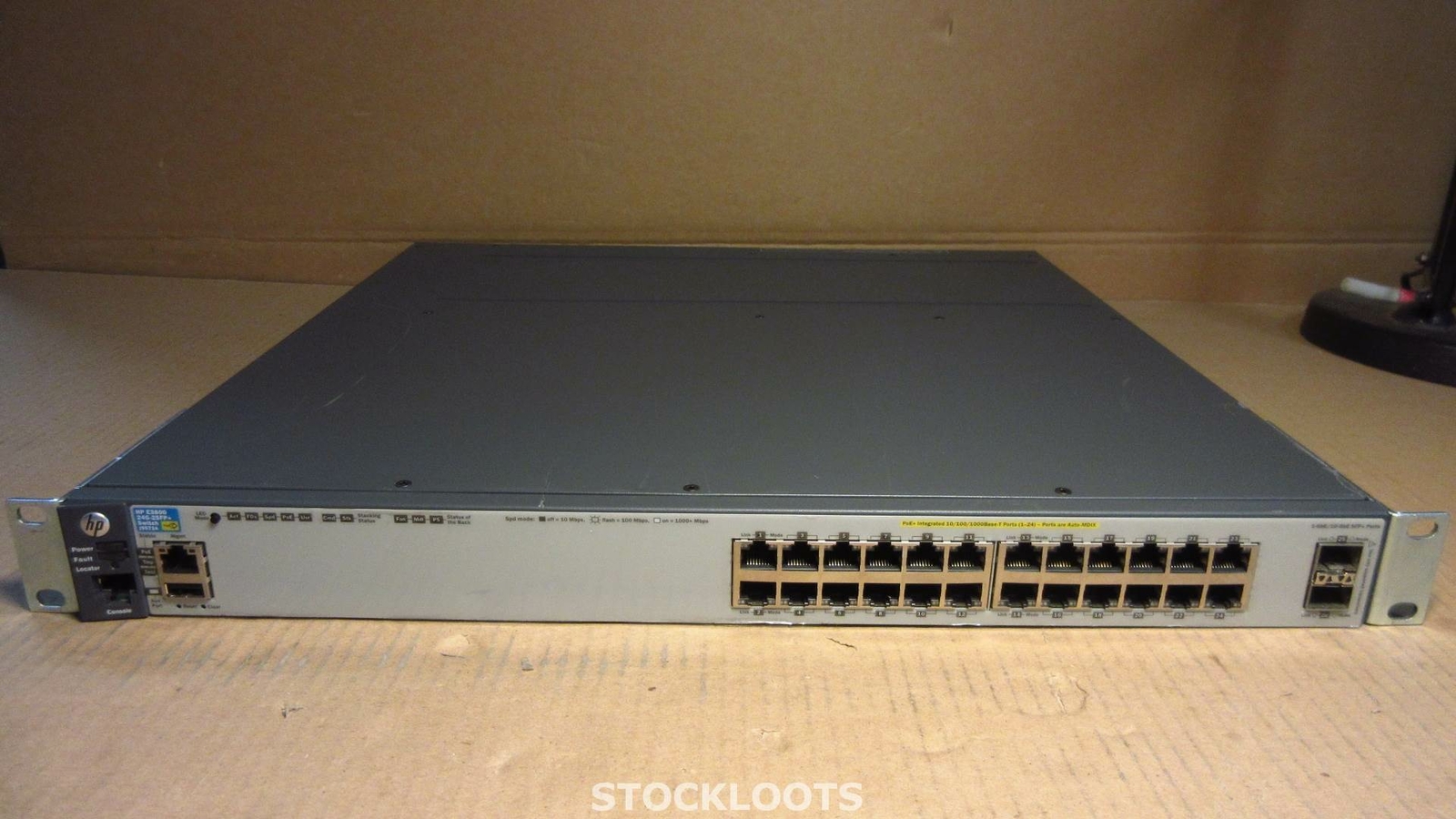 HP J9573A E3800 24G-2SFP+ 24-Port Gig POE+ 2-Port SFP+ Switch SINGLE PSU+EARS