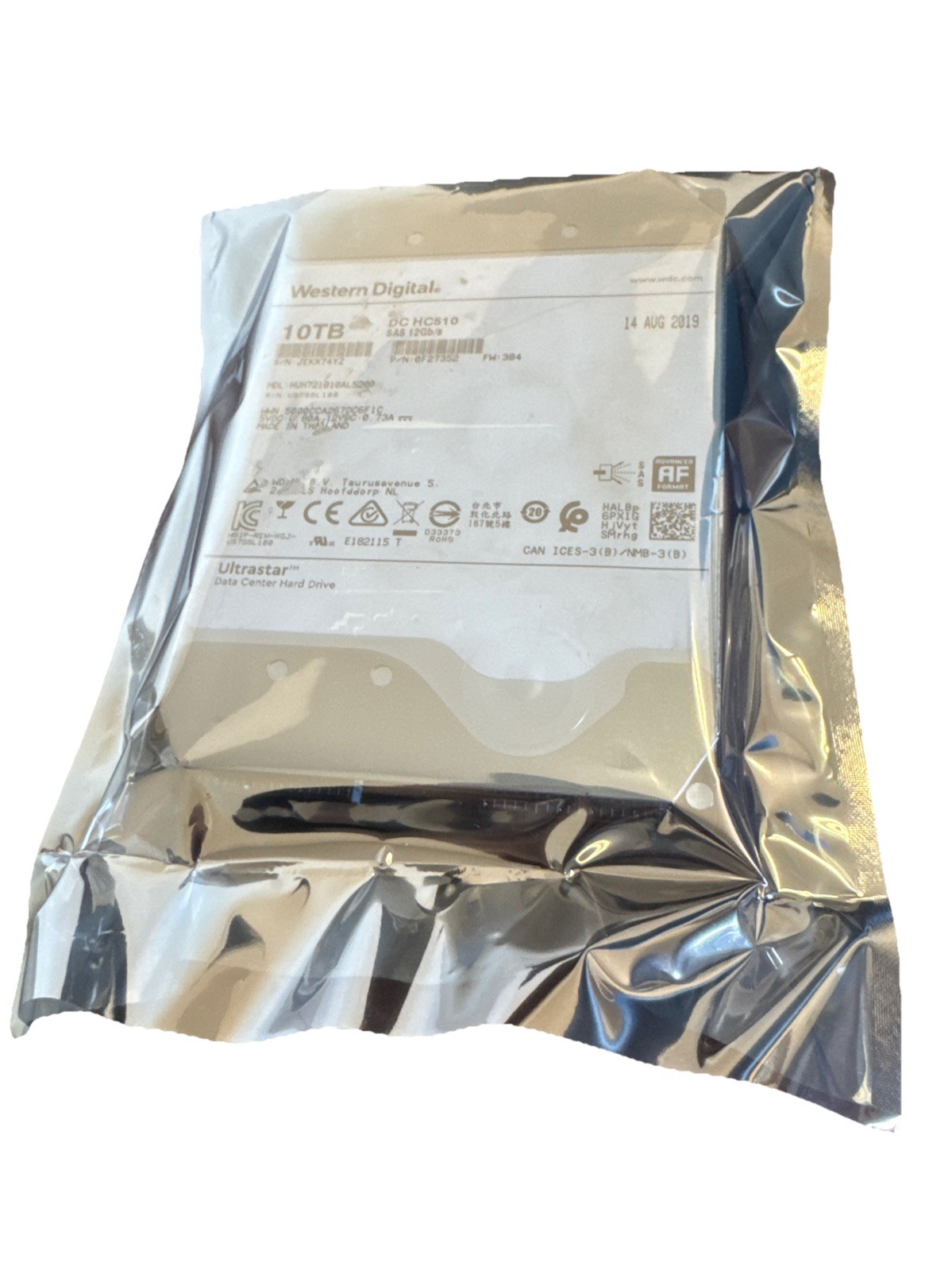 Western Digital HGST 10TB 7.2K 12G SAS 3.5" HDD 0F27352 HUH721010AL5200