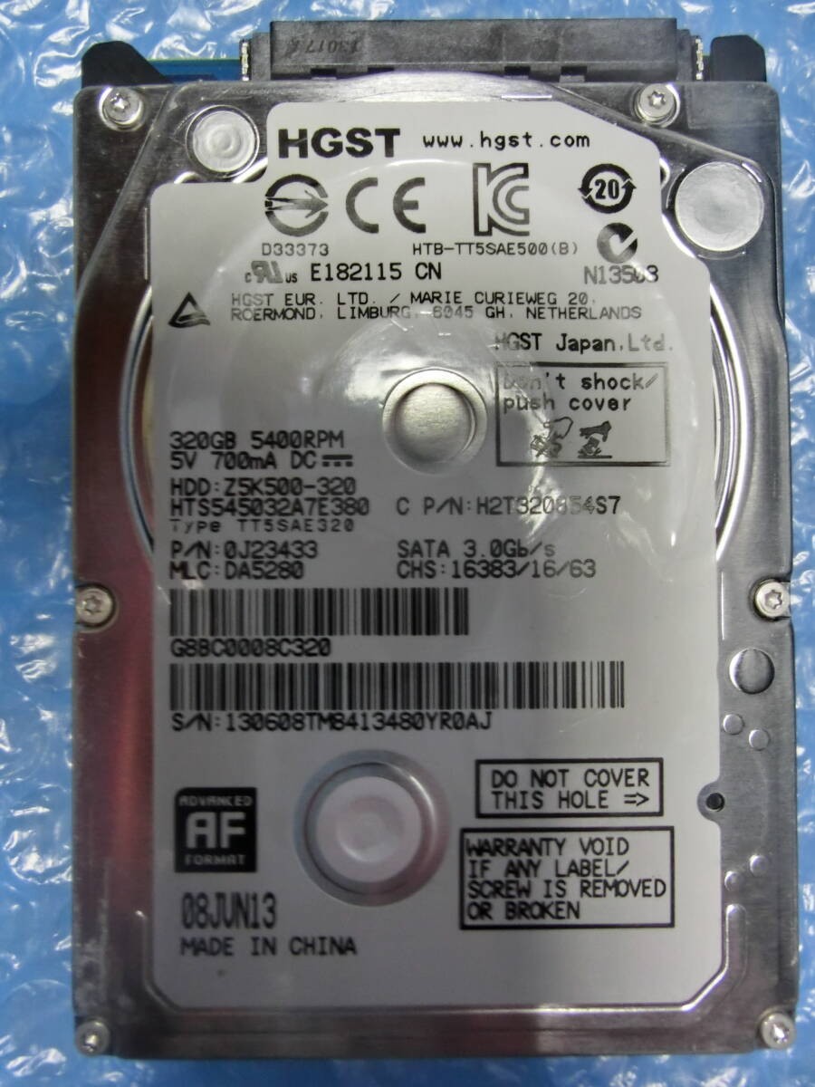[Used] HGST HTS545032A7E380 320GB/8MB 4341 hours - Management No.: D129