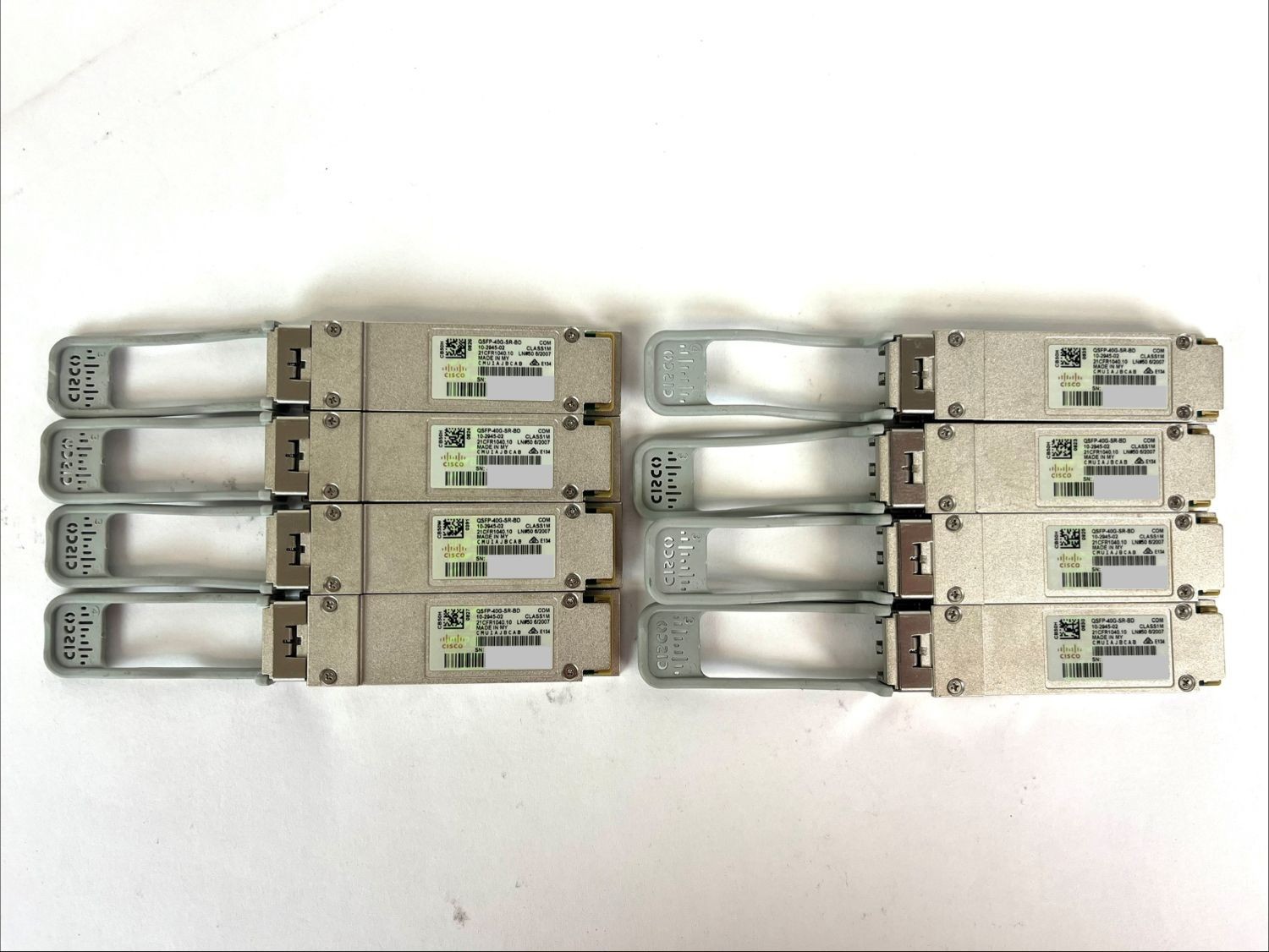 Lot of 8 Cisco QSFP-40G-SR-BD 40GBase-SR BiDi QSFP+ Optical Transceiver