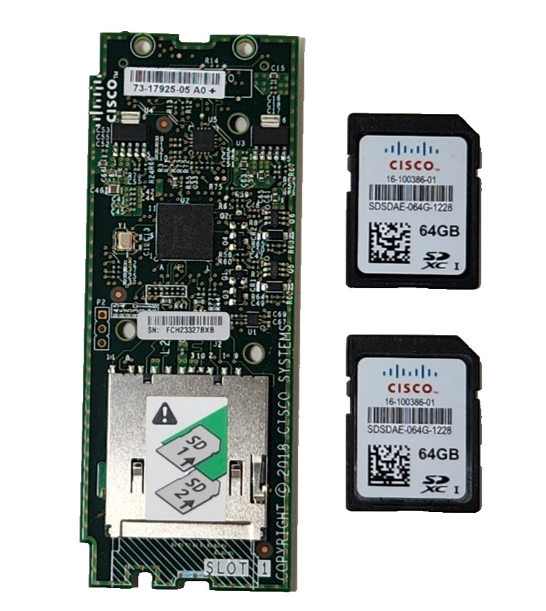 Cisco 73-17925-05  M5 Dual SD Card Reader 800-47634-02 w/ SD Cards New Open Box