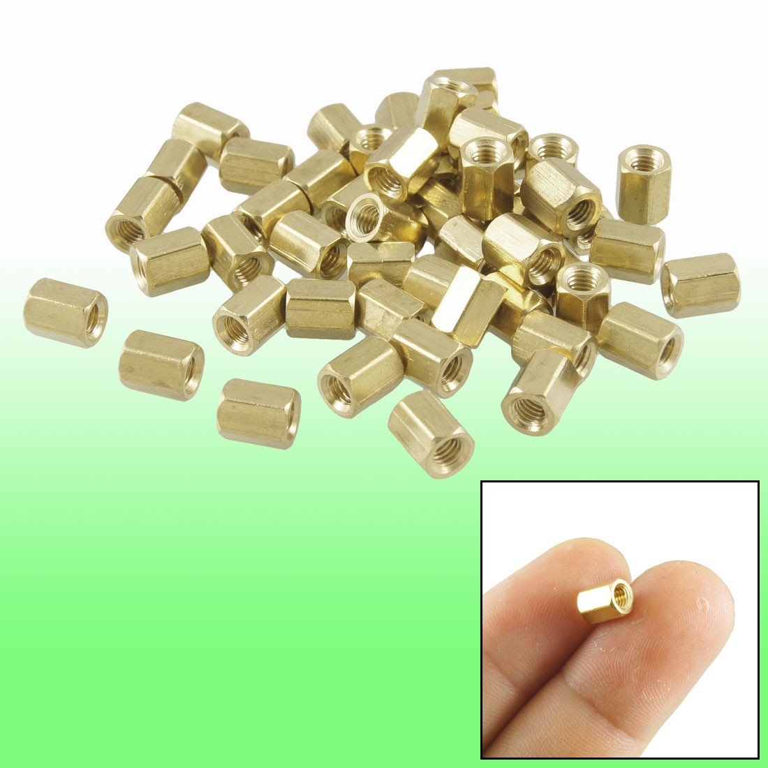 50 Pcs M3X6mm Common Brass Female Thread Standoff Hexagonal Spacer