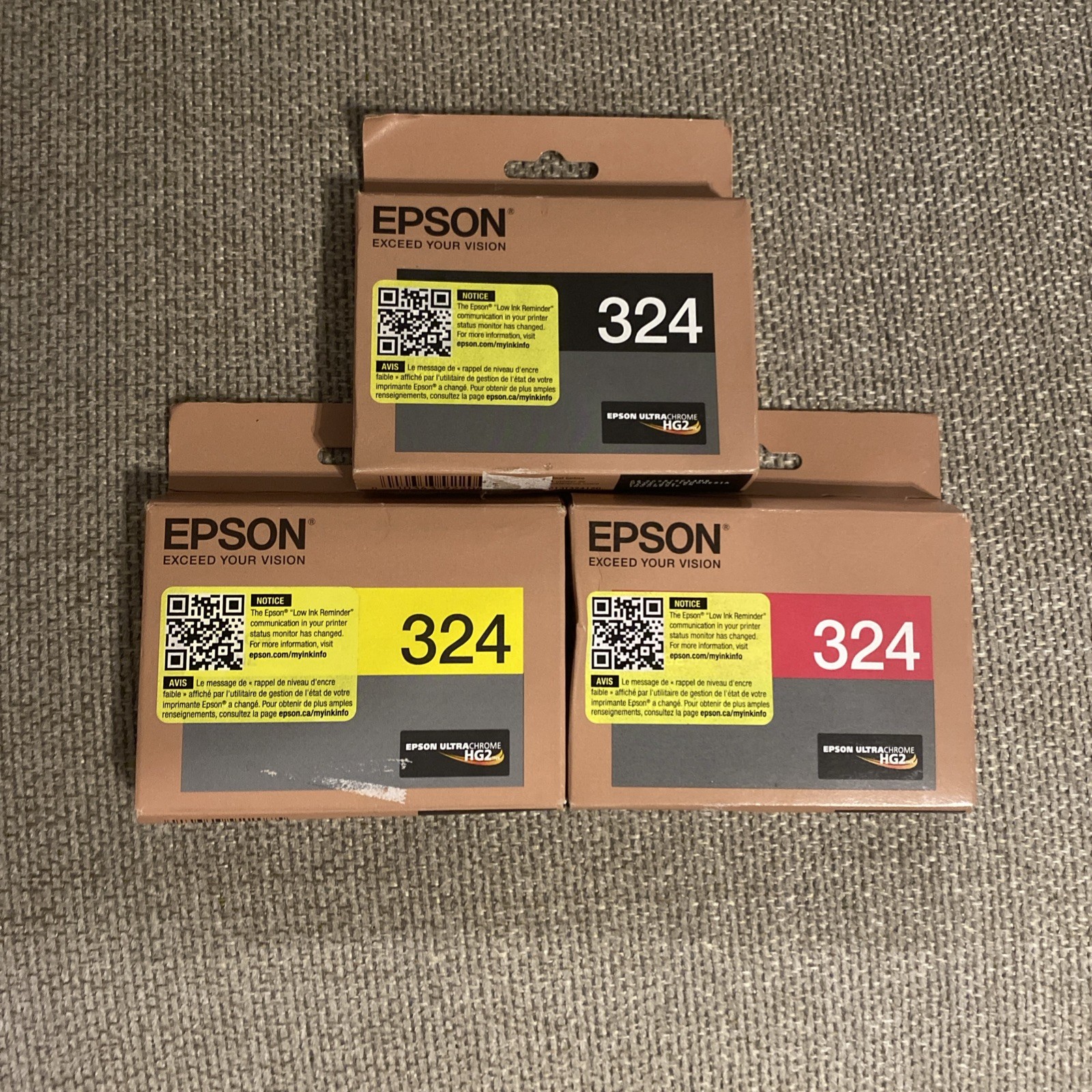 NEW GENUINE EPSON 324 3-PACK INK CARTRIDGES - T324120/420/720 Sealed Boxes 2025