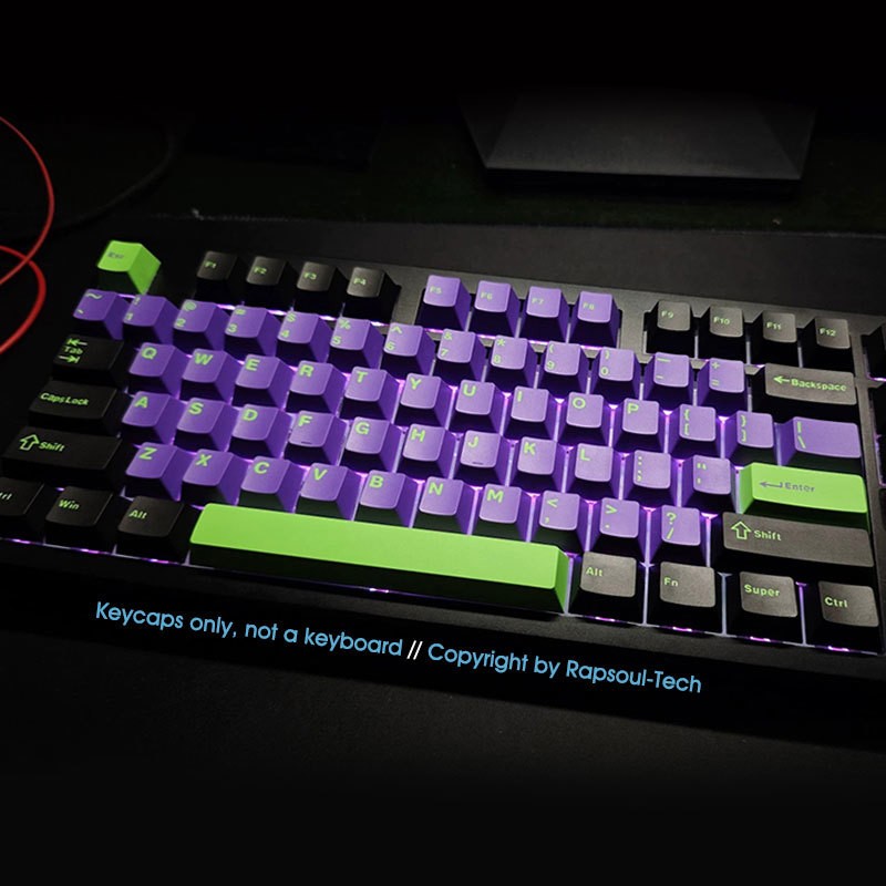 EVA01 EVA-01EVANGELION PBT Doubleshot 126Keycaps setfor MX Mechanical Keyboards