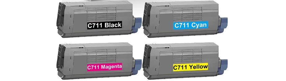  4 X H/Y Toner for Oki C710 C711 Color Toner 44318601 44318602 44318603 44318604