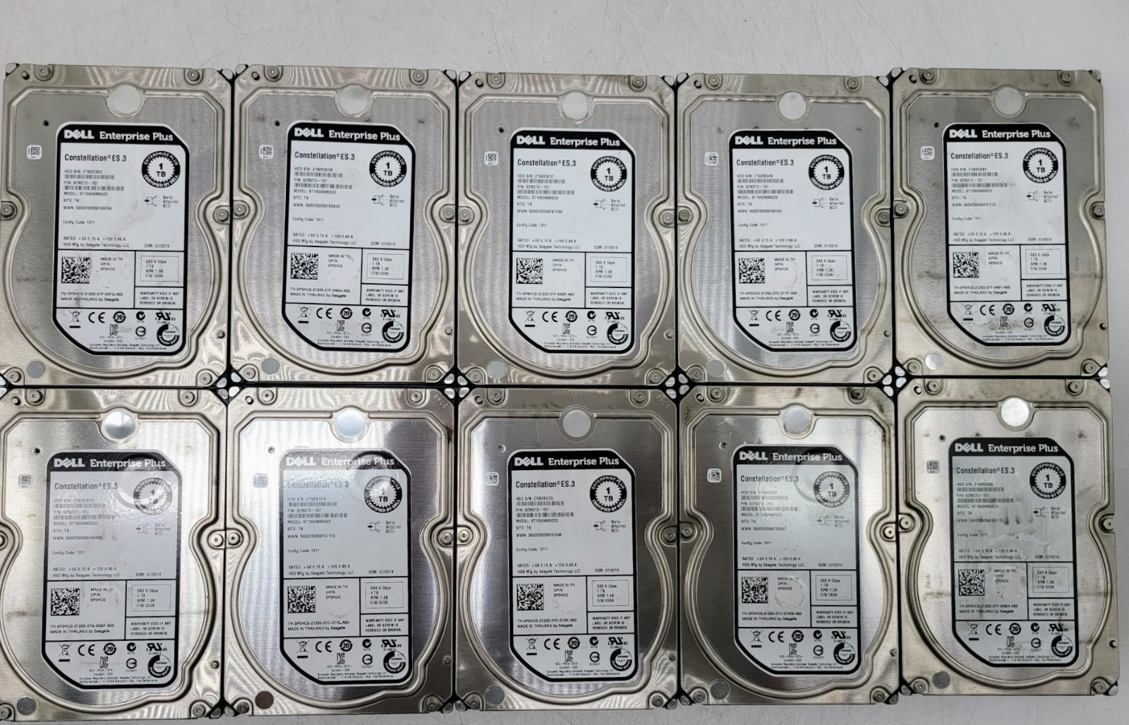 SAS-Lot of 10 Dell ST1000NM0023 1TB,7200 RPM,3.5 inch Internal Hard Drive