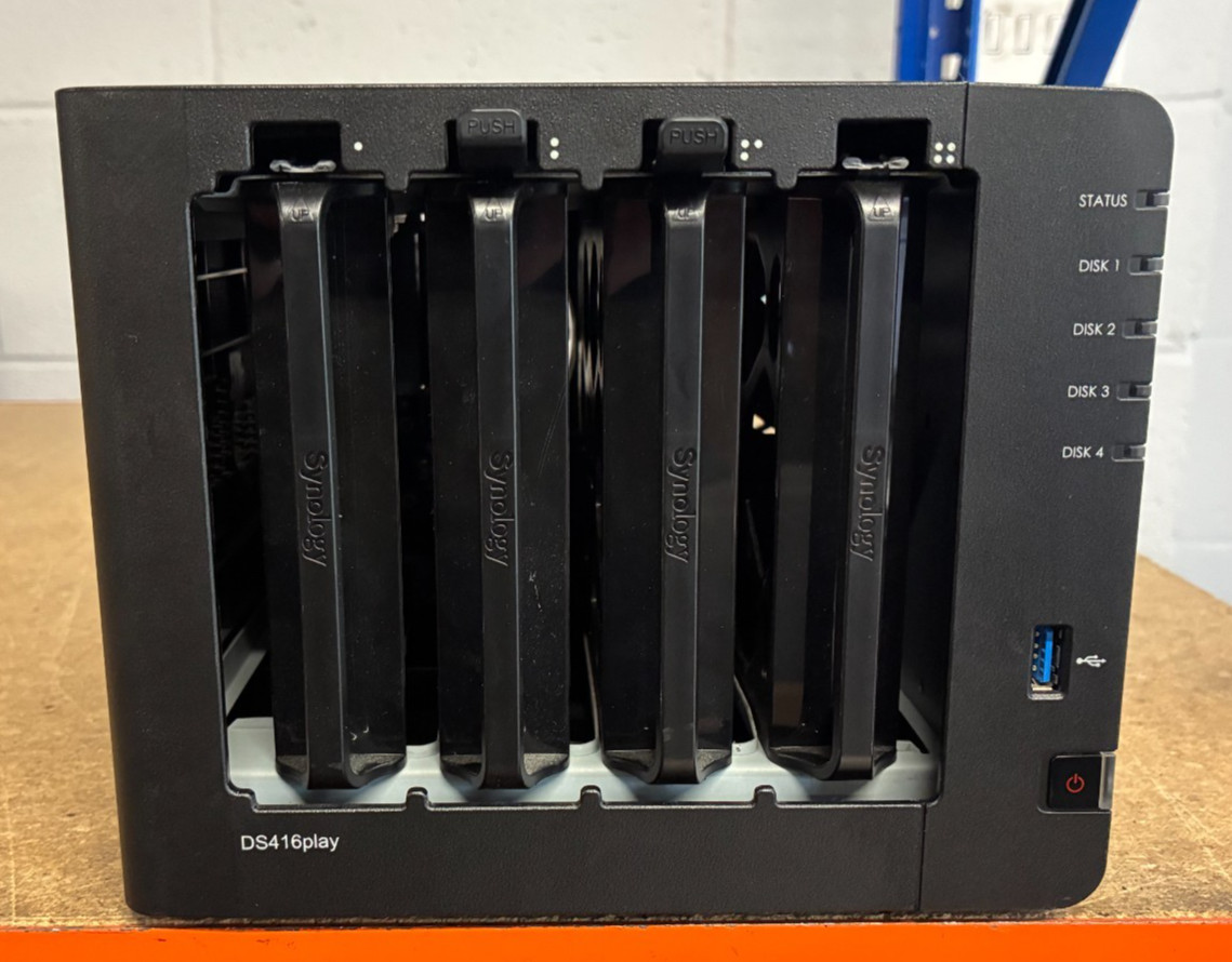DS416play Synology 4 Bay NAS 1GB Memory Fully Tested NO PSU NO HDD