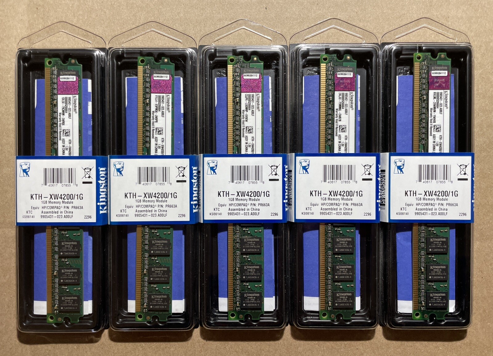 5x *NEW SEALED* Kingston KTH-XW4200/1G PC2-3200 DDR2 400 1GB UDIMM FOR DESKTOP