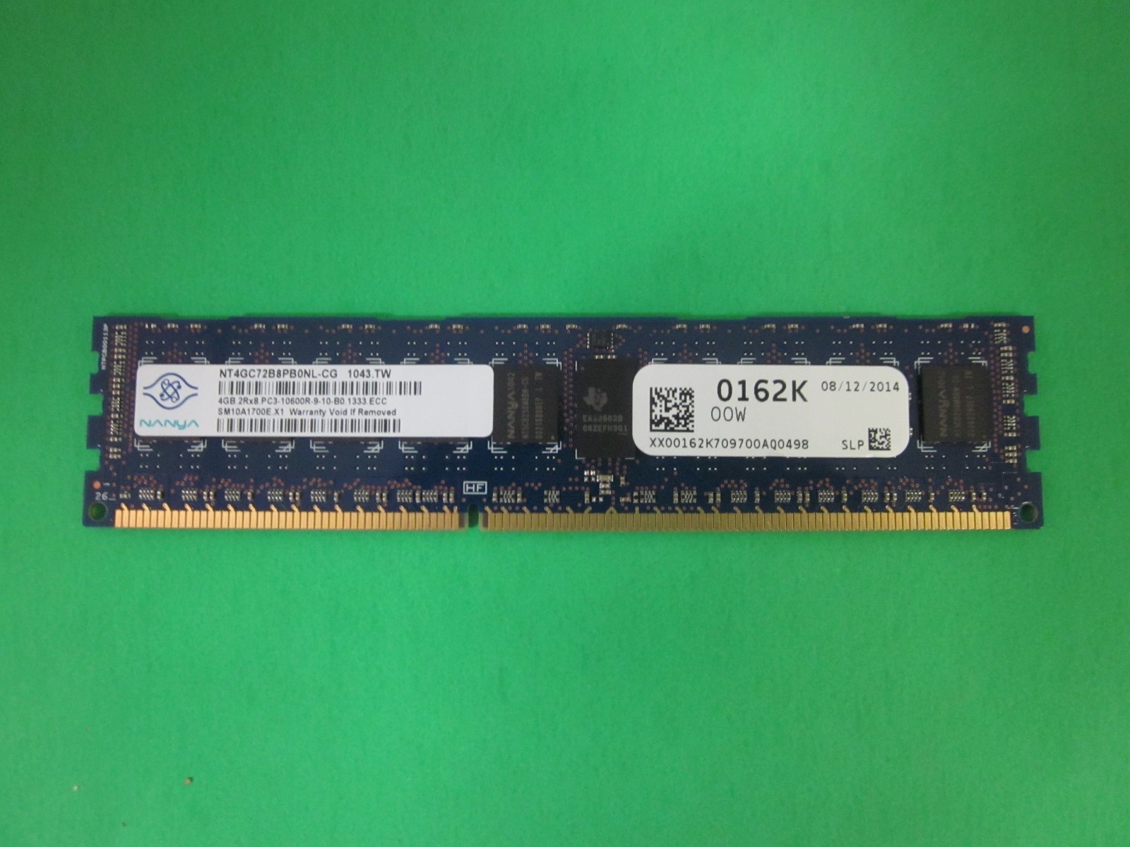 Nanya 4GB PC3-10600R 1333MHz DDR3 2Rx8 ECC NT4GC72B8PB0NL-CG