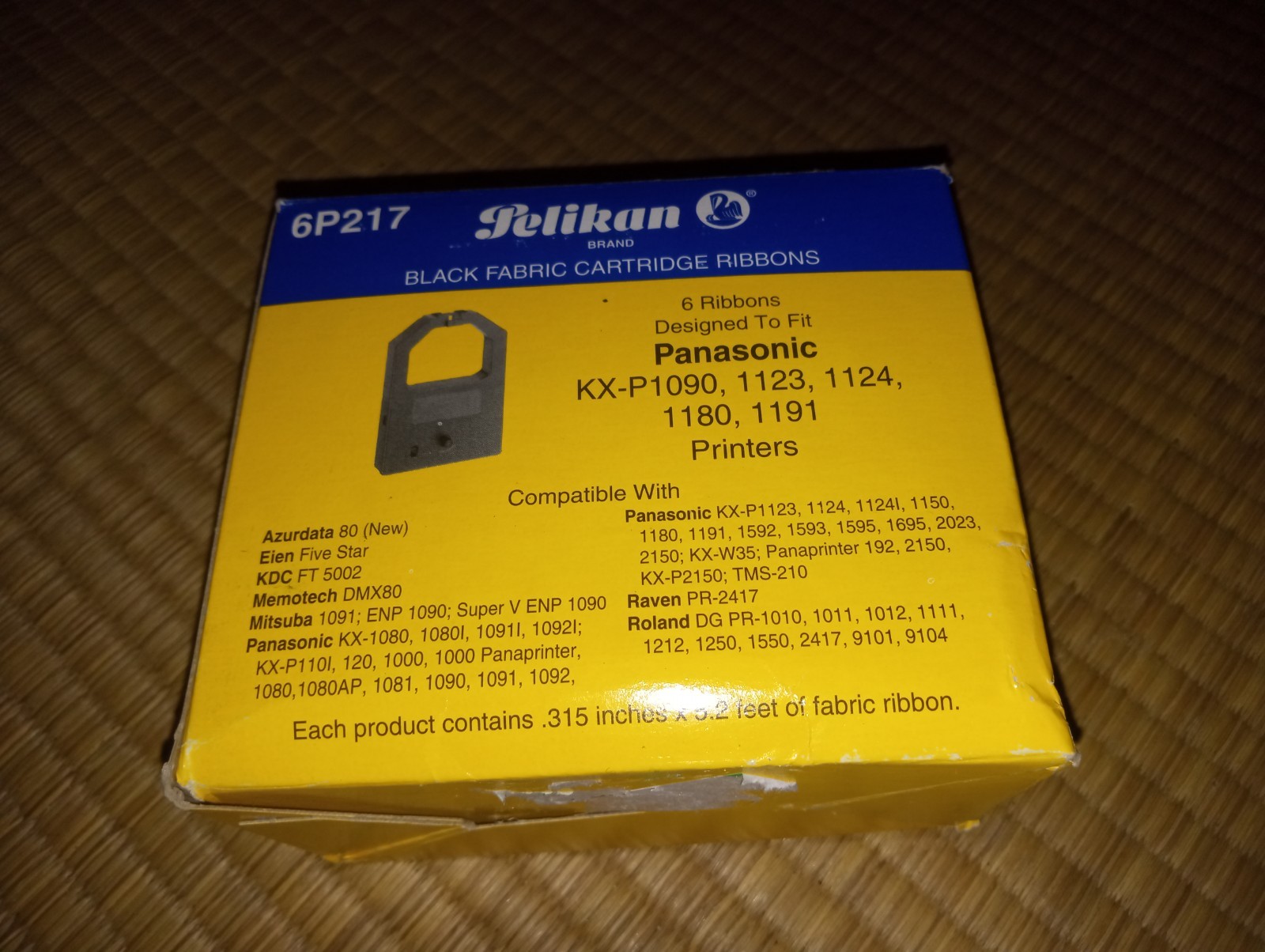 Pelikan Black Fabric Cartridge Ribbons 6pk 6P217 Panasonic Compatible NEW