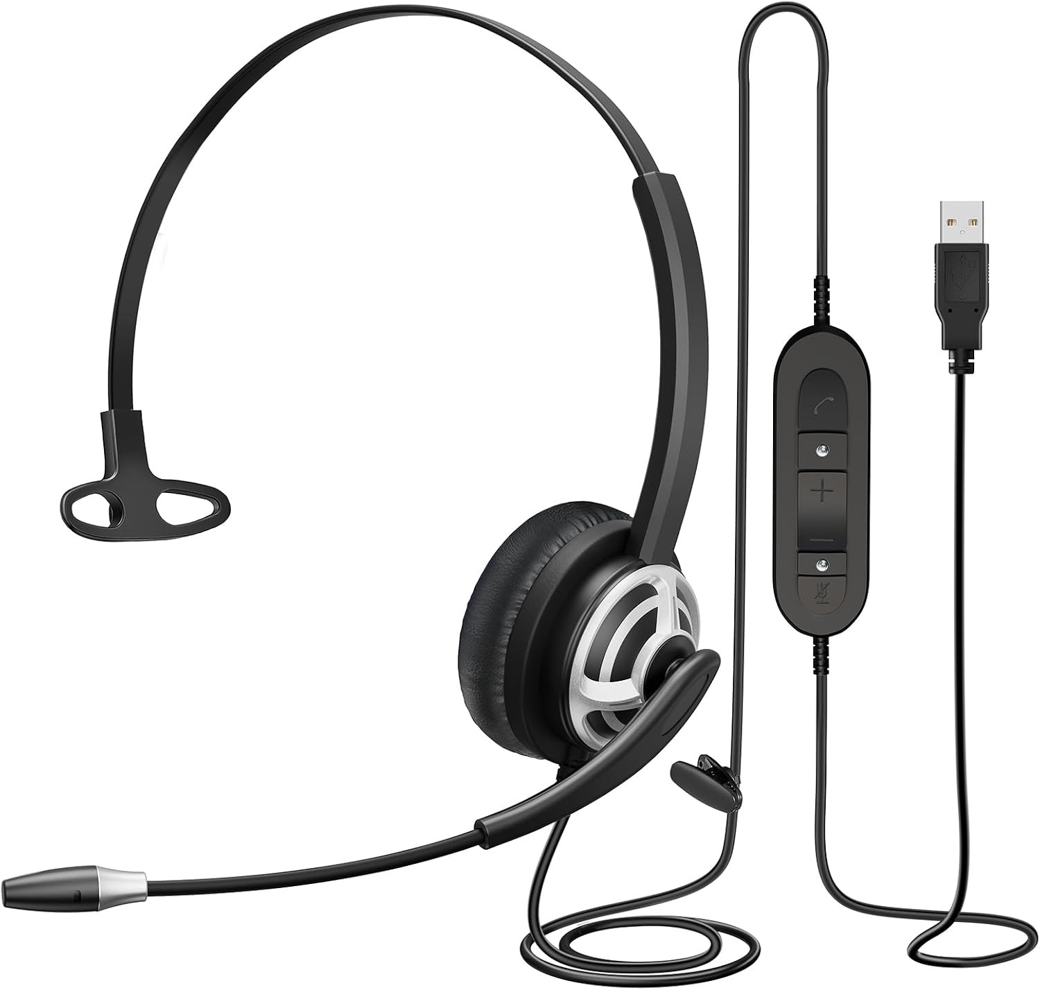 MAIRDI USB Headset with Microphone for PC, Computer Headset with Mic Noise Cance