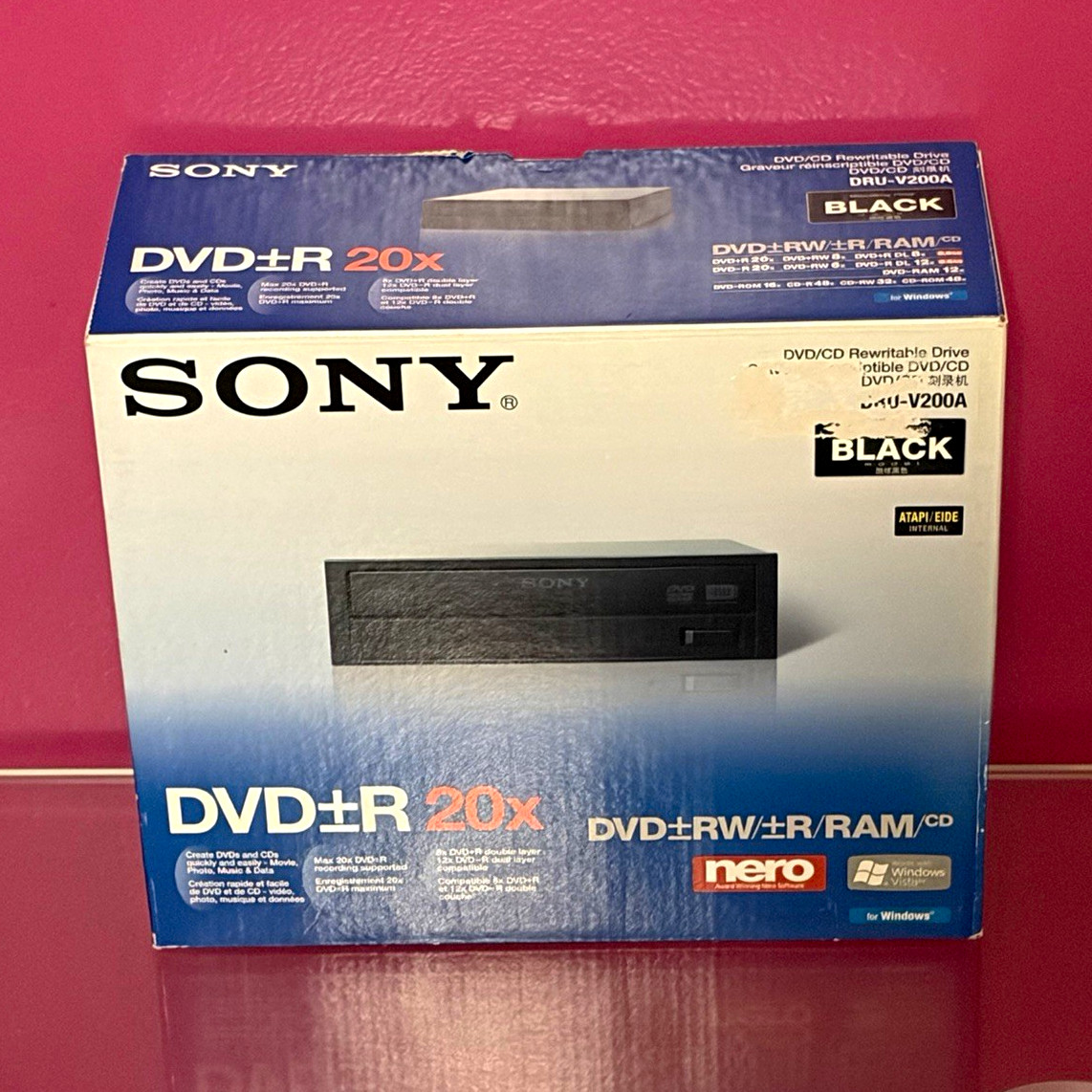 Sony DRU-V200A 20x Black Internal ATAPI/EIDE DVD±RW/DVD-RAM Drive still in box