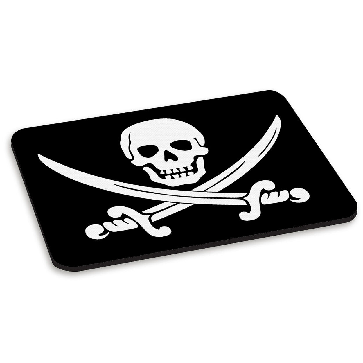PIRATE SKULL AND CROSSBONES PC COMPUTER MOUSE MAT PAD - Jolly Roger Ship Flag
