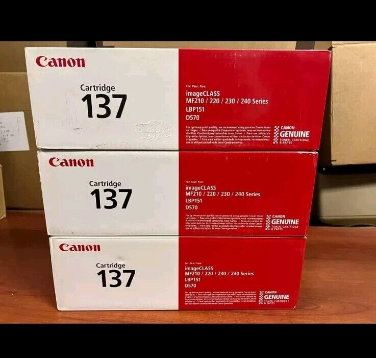 Lot of 3 Canon Genuine Toner Cartridge 137 Black (9435B001)