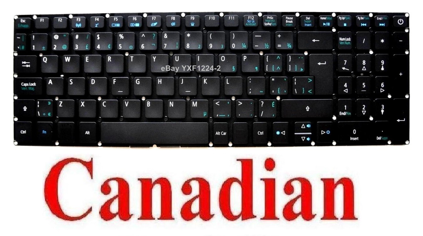 Keyboard for Acer Aspire ES1-533-C4L2 ES1-533-C7M8 - CA Canadian