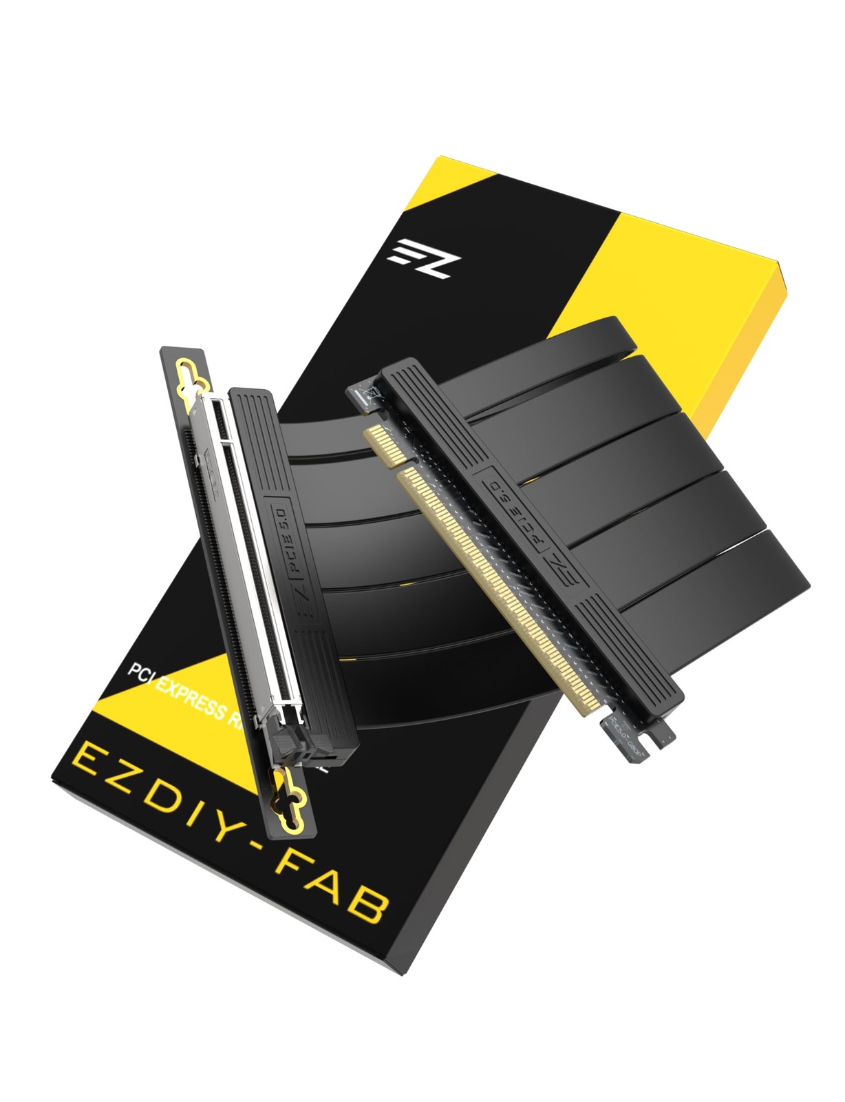 EZDIY-FAB PCIe 5.0 Riser Cable, Gen5 GPU Extender, Right Angle, 20cm, Black |...