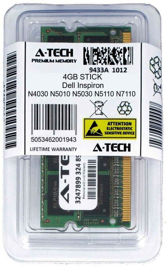 4GB SODIMM Memory RAM for DELL INSPIRON N4030 N5010 N5030 N5110 N7110 Q15R Q17R