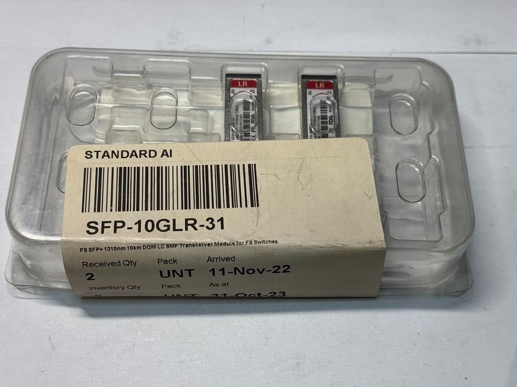 Lot of 2 PROLINE SFP-10GLR-31 10G SFP+1310nm 10km LR Transceiver Module