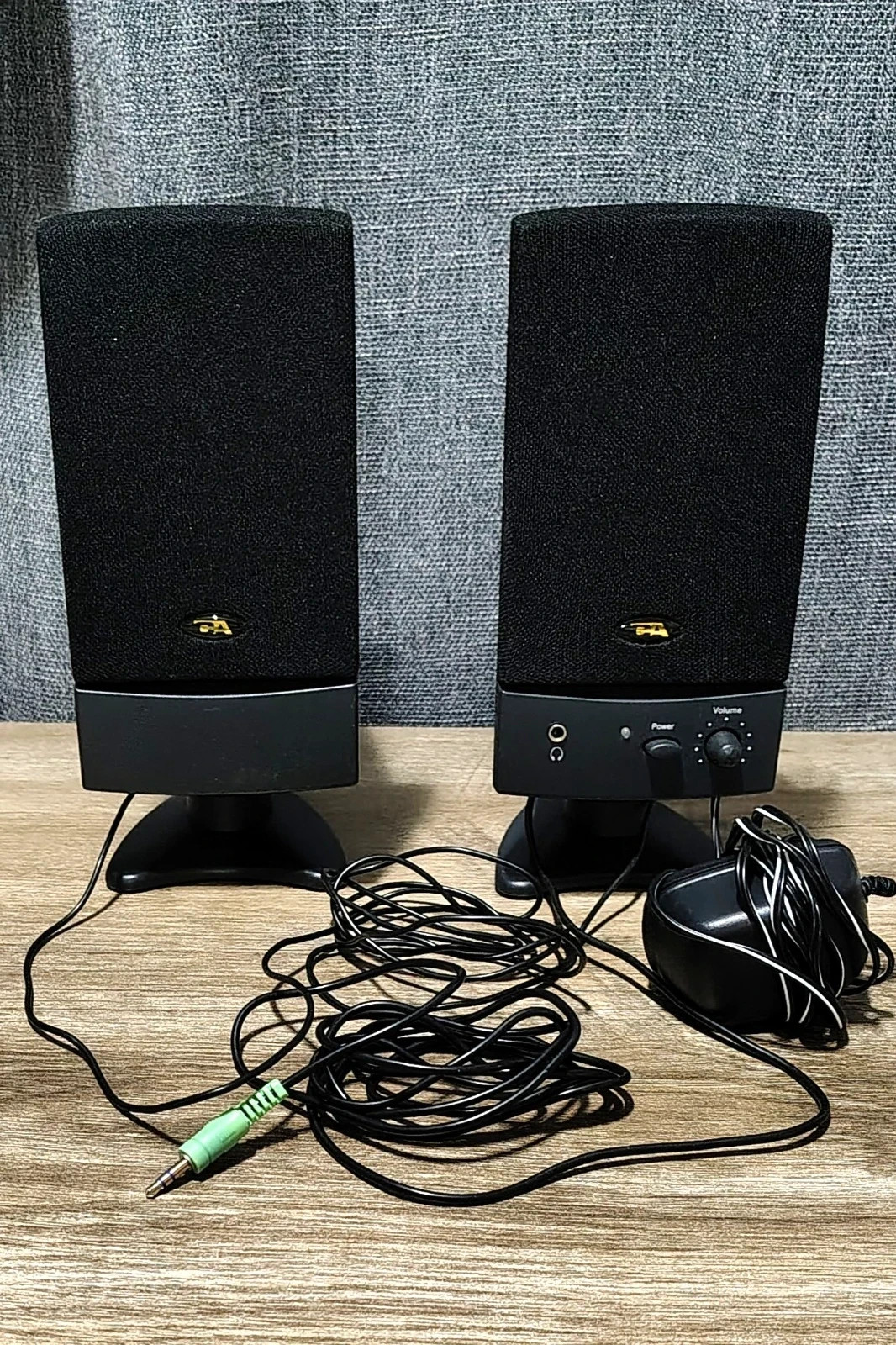 Y2K Cyber Acoustics CA-2022R 2 Piece Amplified Speaker System Black Working