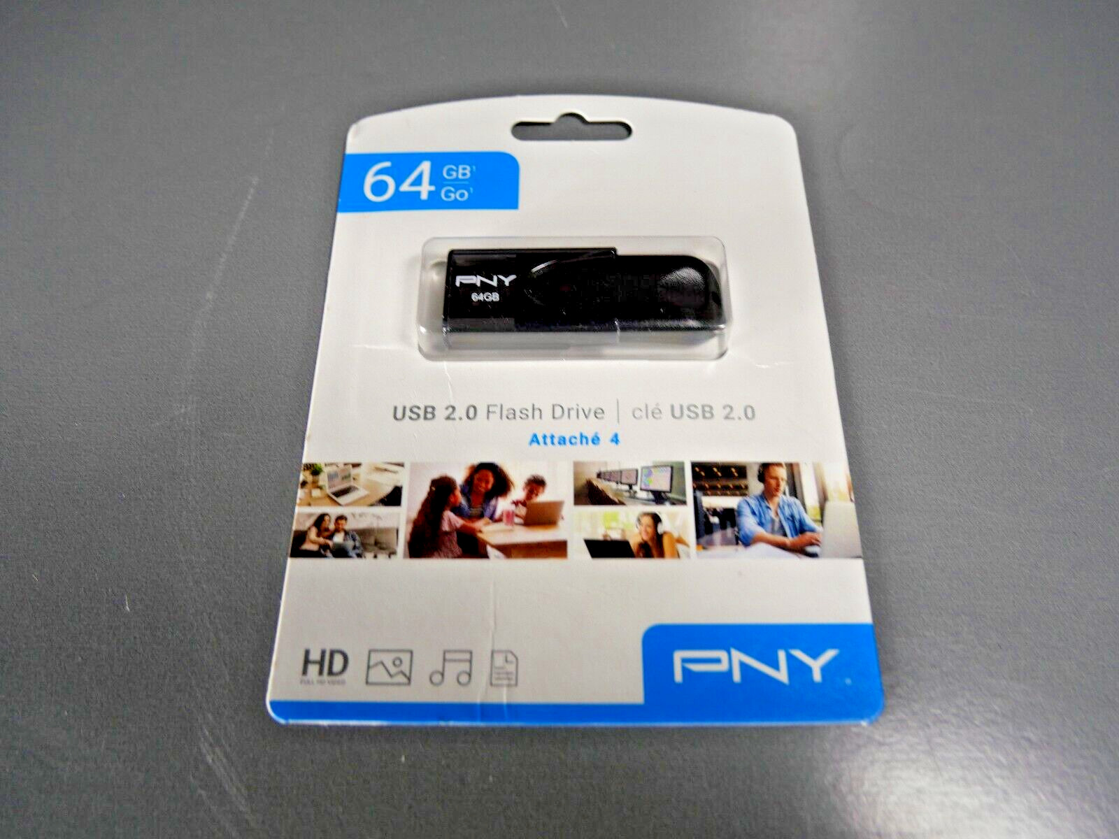 PNY Technologies 64GB Attaché 4 USB 2.0 Flash Drive Full HD Video New/Sealed