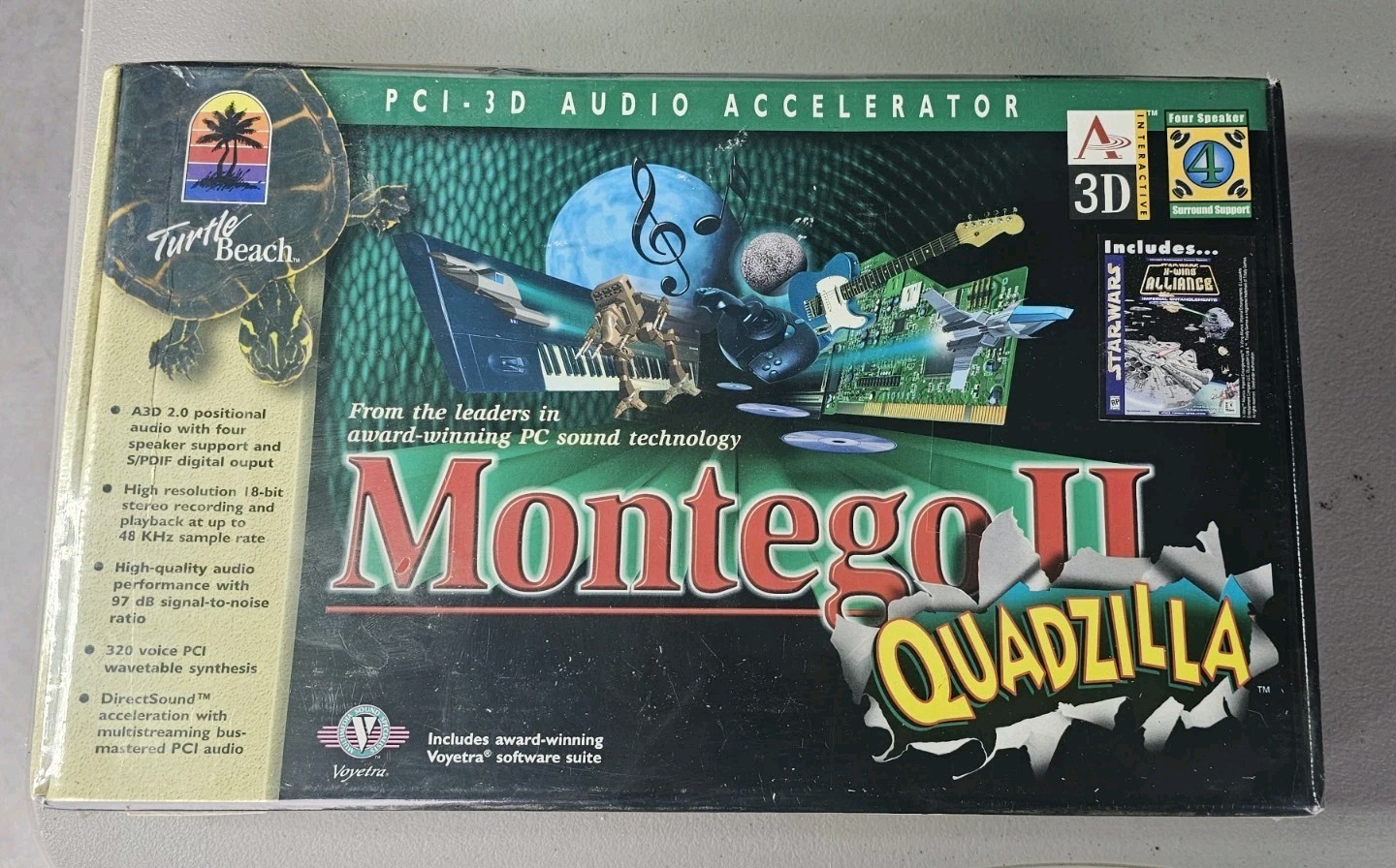 RARE Vintage sealed Turtle Beach Montego II Quadzilla AUREAL Vortex 2 PCI