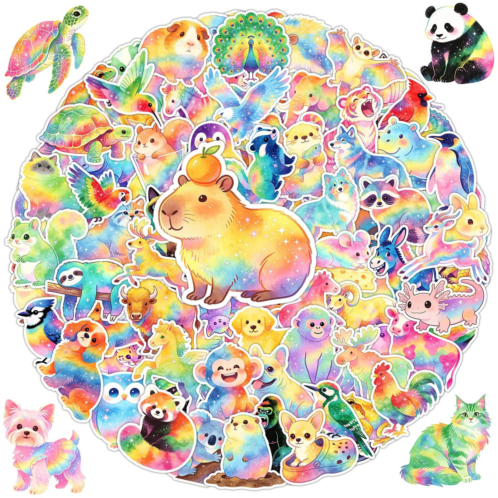 Coostiksy 102 Pcs Cute Rainbow Animal 102 Pcs, Animals (102 Pcs)