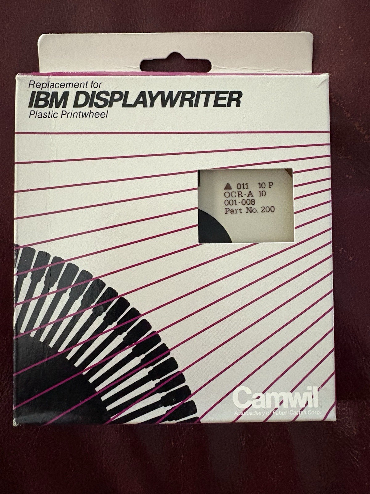 CAMWIL PLASTIC PRINTWHEEL 16501 REPLACEMENT FOR IBM DISPLAYWRITER