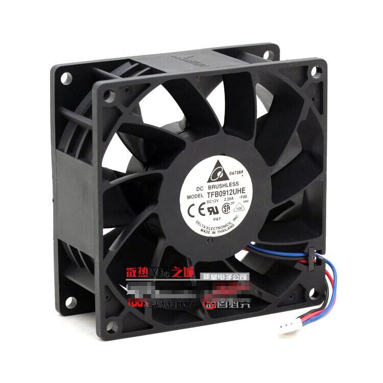 Delta TFB0912UHE 12V 2.28A 9238 9CM 3-Wire Cooling Fan