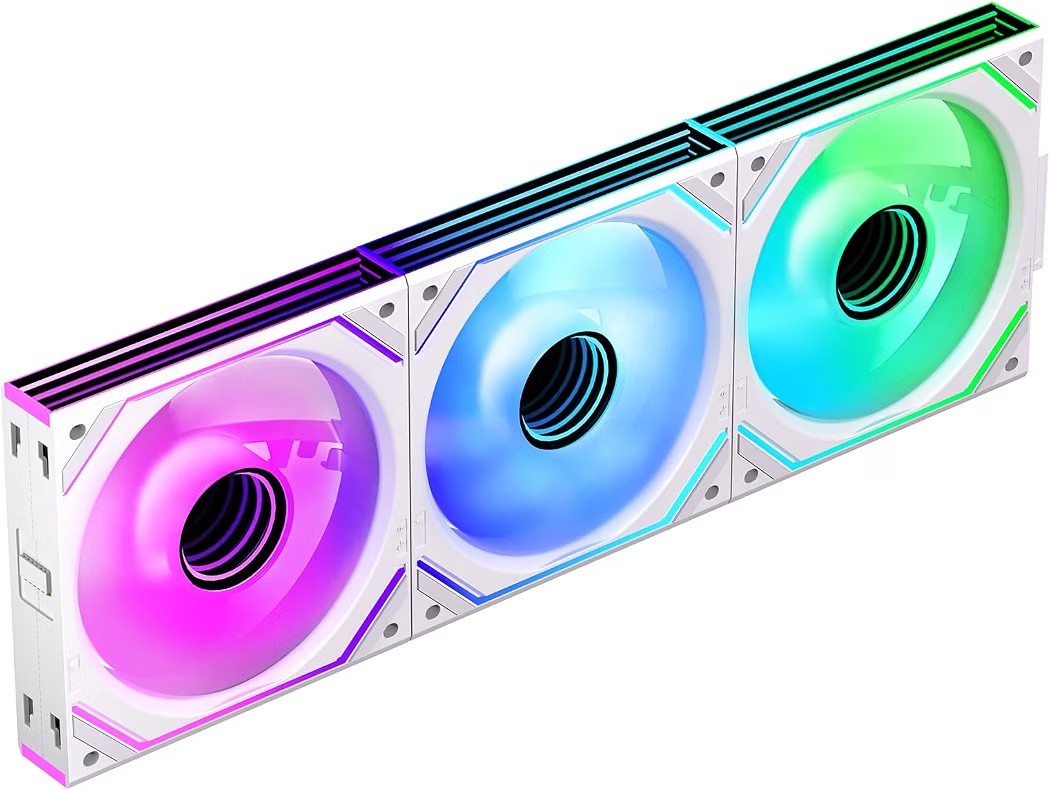 Jungle Leopard Interstellar-V2 120mm PC Fan 3-Pack White Reverse Daisy Chain RGB