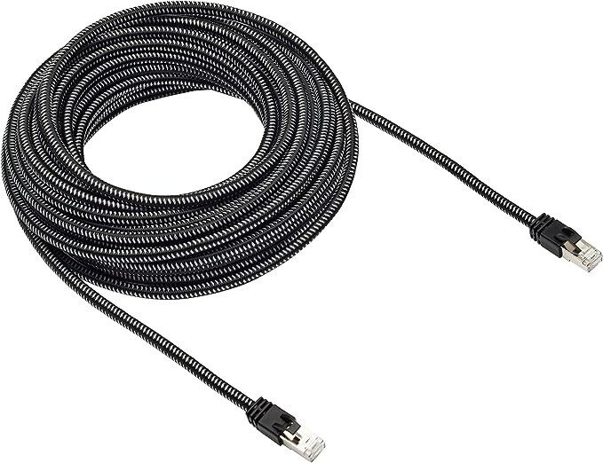 2 PACK 50 Feet Amazon Basics Braided RJ45 Cat-7 Gigabit Ethernet Internet Cable