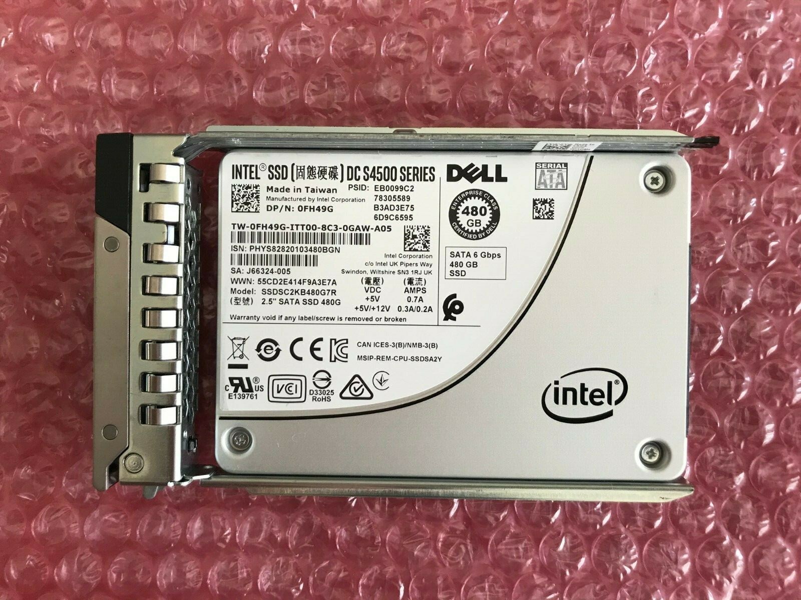 0FH49G DELL INTEL S4500 480GB SATA 6G 2.5'' SSD SSDSC2KB480G7R R740 R640