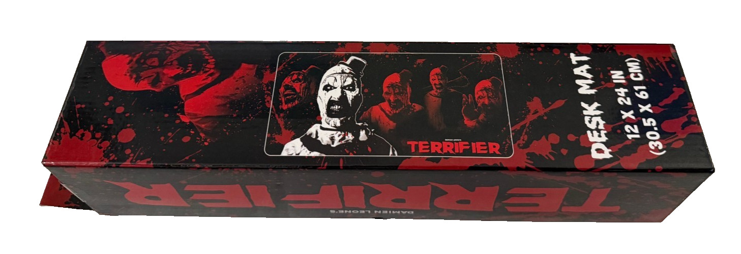 NEW Damien Leone's Terrifier Art the Clown Rubber Desk Mat 12" x 24"