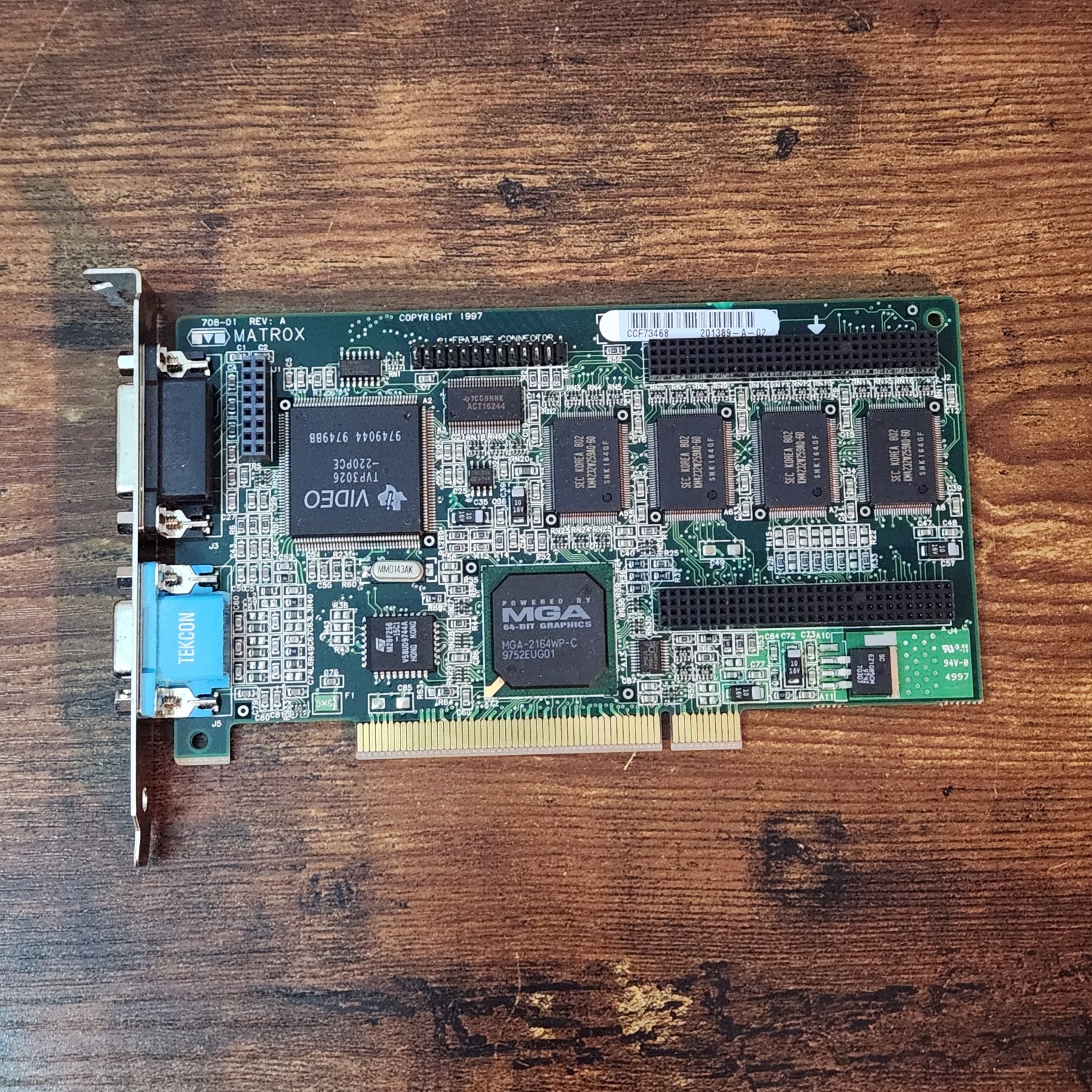 Matrox Millennium II MGA‑2164W PCI Graphics Card – 4MB WRAM