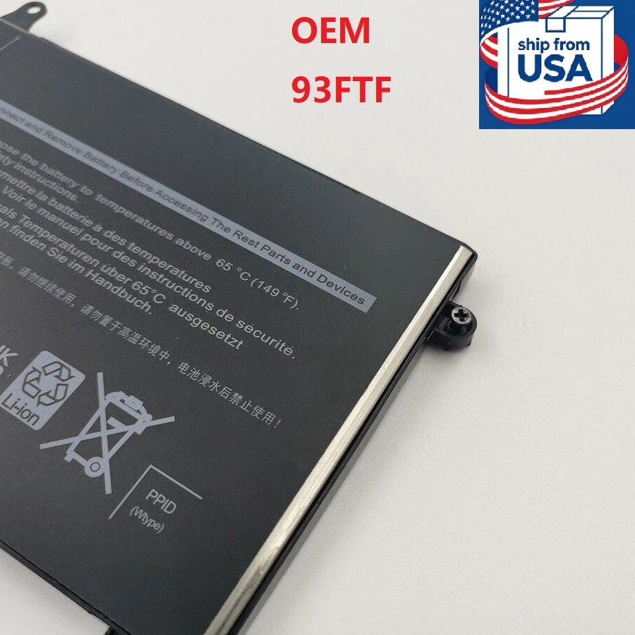 Genuine 93FTF Battery For Dell Latitude 12 5280 5288 5480 5580 5590 NEW 51Wh