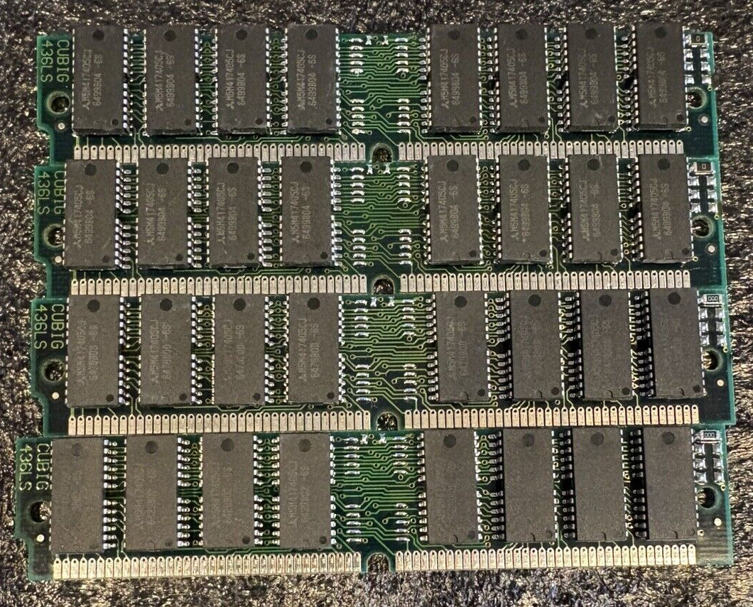 Lot of 4 - 16MB (16MBx4=64MB) 60NS 72 PIN SIMM EDO SILVER **TESTED**