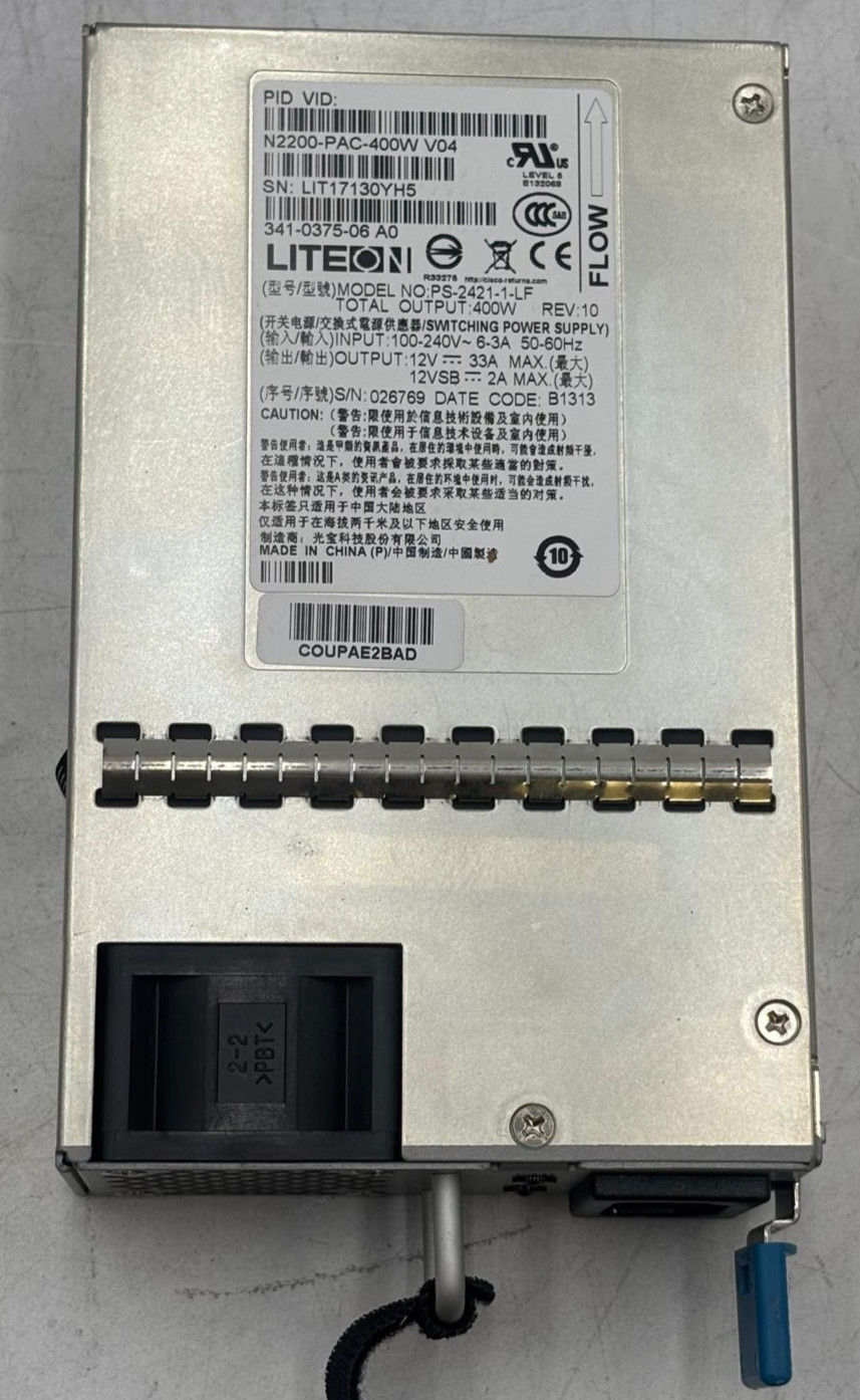 Cisco N2200-PAC-400W 400W AC Power Supply for NEXUS N2K & N3K Series Switch V04