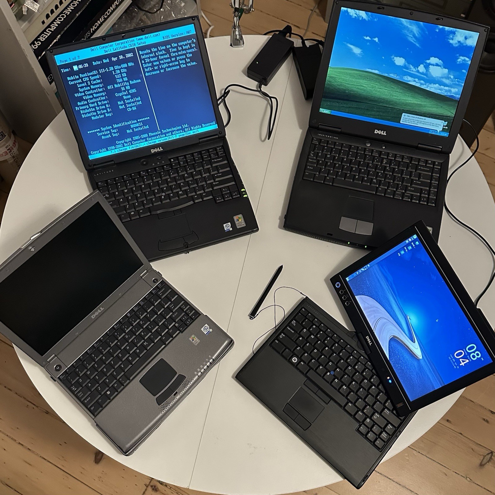 Lot of Vintage Dell Laptops Inspiron 2650 Latitude C610 / XT2 / X200 Windows XP