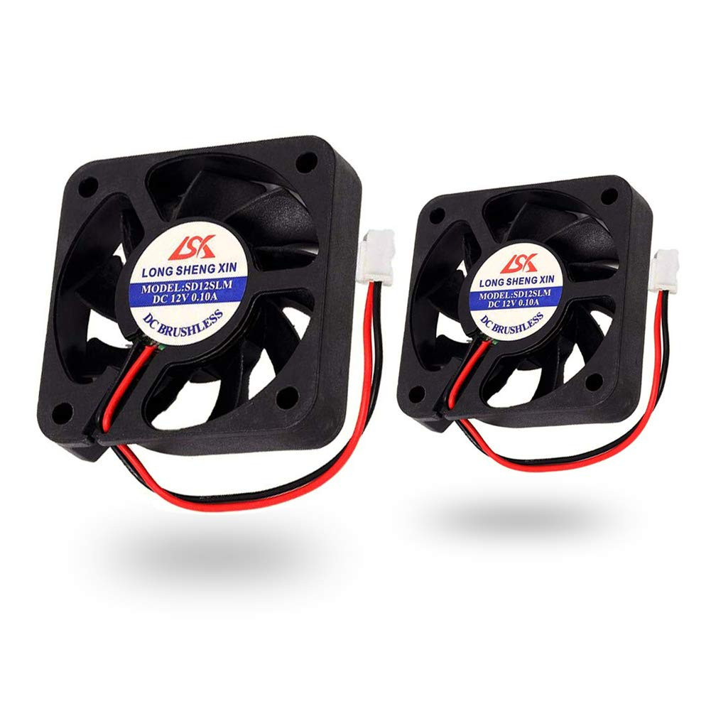 2 PCS Brushless DC Cooling Fan 50Mm X 50Mm X 10Mm, 5010 12V 2 Pin 0.1A for 3D Pr