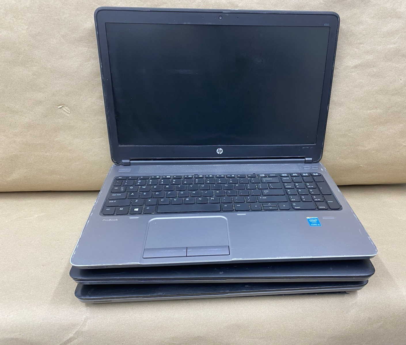 Lot of (3) HP 650 G1 - 15.5' HD - i5-4310M - No RAM -  NO SSD - NO OS - READ