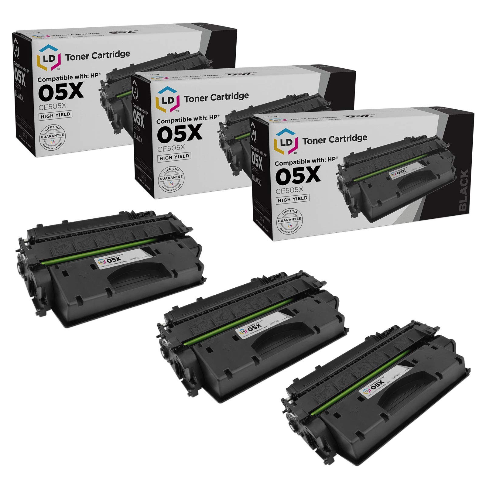 LD 3PK CE505X Toner Black HY Compatible with HP 05X LaserJet P2035 P2055d P2055X