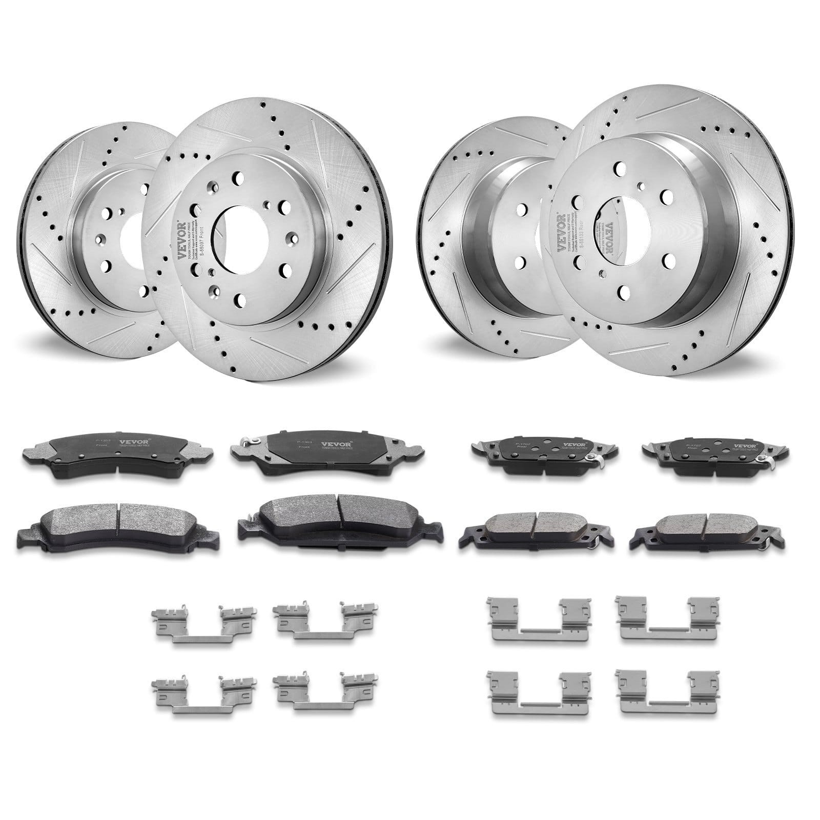 Front Rear Brake Kit for 2014-2018 Chevy Silverado GMC Sierra 1500, 2015-2020 Su