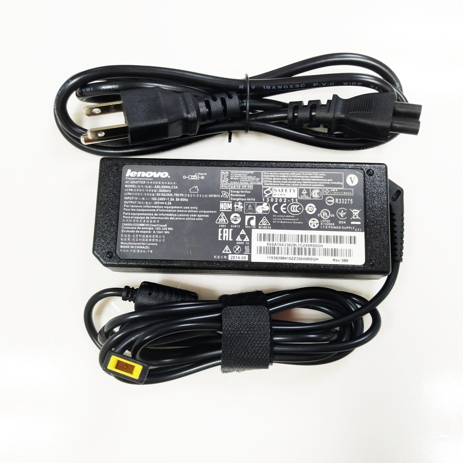 1x Genuine OEM 90W For Lenovo ThinkPad T440P 20V 4.5A AC Adapter Charger USB-Tip